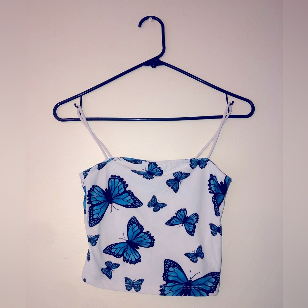 Streetwear Society XS Butterfly Tank Crop Top